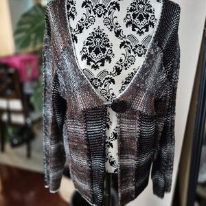Bella Black and Gray Knit Cardigan